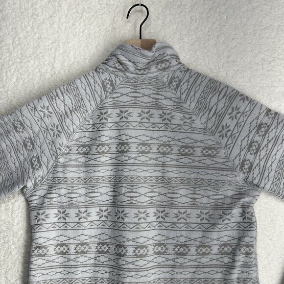 EDDIE BAUER Womens Aztec Southwest Pattern Quarter Zip Fleece Pullover Size L - Picture 6 of 9